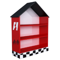 Biblioteca Race Cars casuta rosie - Premium MDF Ultra High Gloss Biblioteca Race Cars casuta rosie - Premium MDF Ultra High Gloss